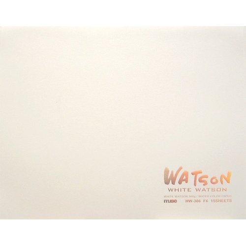 Muse HW-304 F4 Watercolor Paper, White Watson Blocks, F4, 10.6 oz (300 g), White, Pack of 15