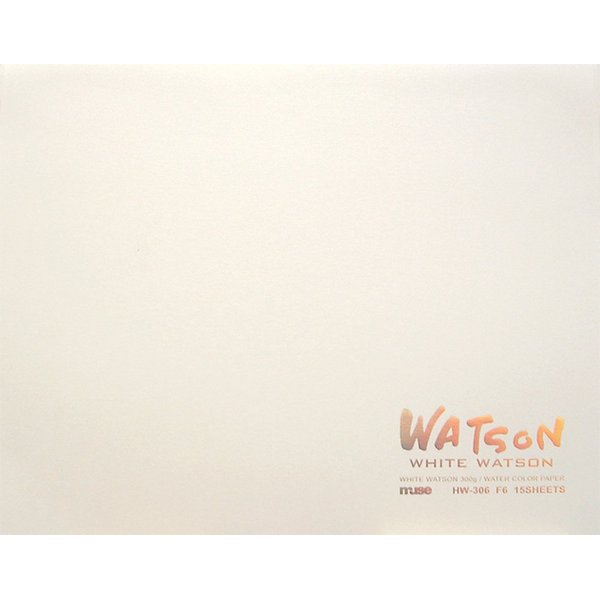 Muse HW-304 F4 Watercolor Paper, White Watson Blocks, F4, 10.6 oz (300 g), White, Pack of 15