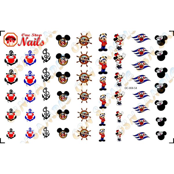Cruise Mickey and Minnie Waterslide Nail Decals by One Stop Nails V4.