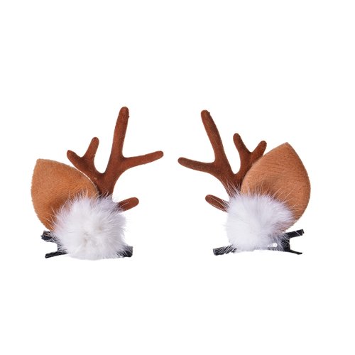 HAOQINA Small Christmas Reindeer Antlers Headband Hairpins Hairbands Girls Beauty Headdresses Pine Cone Hair Accessories Cute Reindeer Christmas Hair Clips