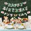 SUNBEAUTY Sage Green Spring Happy Birthday Banner Green Spring Butterfly Flowers Banner Summer Spring Butterfly Birthday Party Decorations | Pre-Strung
