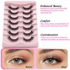 MIKIWI Natural False Eyelashes,Soft and Wispy Natural Look Lashes 7 Pairs Strip Lashes Feathery Lashes