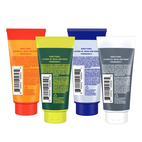 Mando Mini Body Wash - 24 Hour Odor Control - Removes Odor Better than Soap - 1.5 Ounce Tubes (Pack of 4, in 4 scents: Bourbon Leather, Pro Sport, Mt Fuji, Unscented)