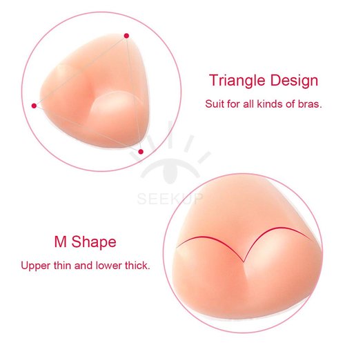 Bra Pad Breast Enhancers, Upgraded Silicone Bra Insert Triangle Waterproof Bra enhancement for Swimsuit Bikini Sport Bra Skin