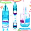 LIVOND Liquid Timer Pen - Retractable Ballpoint Pen with Colorful Moving Bubbles & Droplets - Relaxing Calming Fidget Sensory Writing Toy for Kids & Adults- 3-Pack (Red, Green, Blue)
