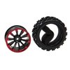 HIRCQOO 10-Spoke 12mm Hex Hub Wheel Rims & Rubber Tires Compatible with HSP Tamiya HPI Kyosho 1/10 1/12 On-Road Touring Car,WLtoys 1/14 144001 Traxxas 1/16 Slash 1/18 A959B RC Buggy