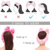 Hairizone Cosmetic Hair Band for Face Washing Shower Spa and Makeup, Soft and Cute Big Bow Headband for Kids and Girls (Light Pink)