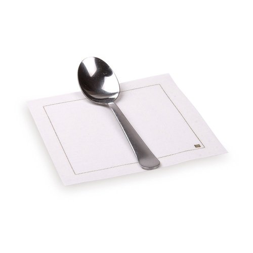 Restaurantware Napluxe Organic Cotton Cocktail Beverage Napkins - Soft and Durable 4.5" x 4.5" Ecru Paper Napkins - Disposable and Recyclable - 50-CT Roll- Restaurantware