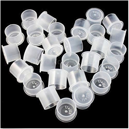 500pcs #16 Medium Self Standing Ink Cups Clear Plastic Tattoo Pigment Color Holder Caps