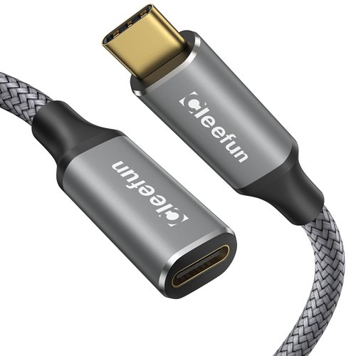 CLEEFUN USB C Extension Cable 3ft, USB C 3.2 Male to USB C Female Extension Cable, 10Gbps Data & 4K Video Sync Transfer USB C Extender Cable 100W Fast Charging for USB-C Hub, Laptop, Tablet, Phone