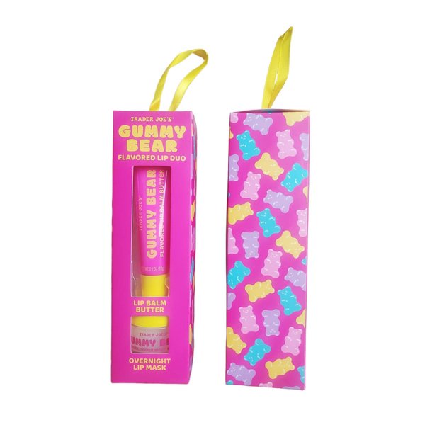 Trader Joe's Gummy Bear Flavored Lip Duo Set : Lip Balm Butter & Overnight Lip Mask