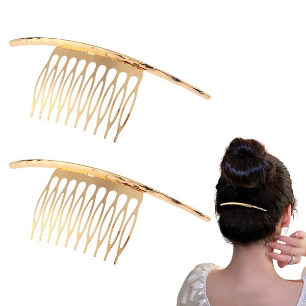 Alloy Side Hair Combs, Hair Side Comb Clips,Side Combs for Women, Wedding Hair Clips, Hair Accessories(2PCS-5-Alloy)