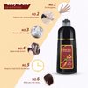 KINGMING Dark Brown Hair Dye Shampoo for Gray Hair 3 in 1 - Champu Con Tinte Para Canas- Herbal Ingredients Instant Color Shampoo Hair Dye for Women & Men 100% Coverage Shampoo 500ml【Dark Brown】