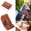 FAMILIFE Gifts for Men, Manicure Set Nail Clippers Pedicure Kit Manicure Kit Nail Clipper Set 16pcs Mens Grooming Kit Manicure Set Professional Stainless Steel Nail Kit Brown Leather Case Travel Kit