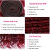 99j Human Hair Bundles Burgundy Deep Wave Bundles Human Hair Red Bundles 22 24 26 inch Dark Red Deep Wave Bundles Human Hair Extensions