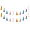 Mkono 2 Pack Tassel Garland Boho Cotton Pastel Banner for Thanksgiving Christmas Birthday Party Decor, Rainbow Wall Hangings for Classroom, Nursery, Kids Girls Bedroom, Baby Shower Wedding Decor