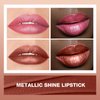 BEAUTY SEARCHER Lipstick, Metallic Shine Finish Lip Balm Glossy Hydrating Nude Velvet Red Long-Lasting Moisturisation Luxury Lip Stick Makeup # 03 Champagne Pink