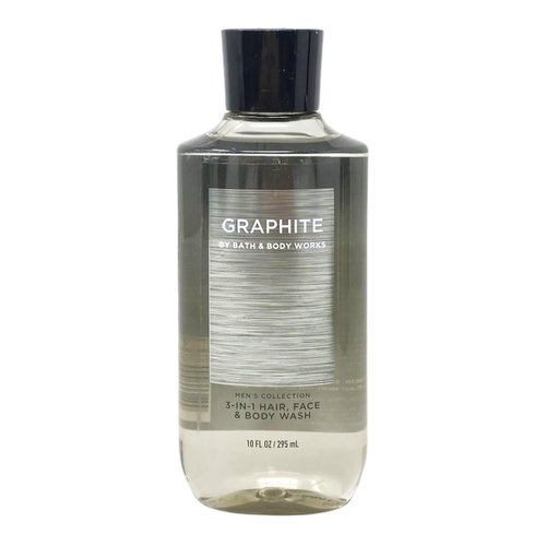 Bath & Body Works Men's Collection GRAPHITE 2 Pack 3-in-1 Hair, Face & Body Wash Bundle with a Cabin Spice Bar Soap - Full Size