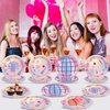 Justforjoyful 48Pcs Music Star Party Plates Popular Singer Birthday Party Decoration Disposable Music Lover Dessert Plates Paper Dinnerware Set for Girls Women Concert Bachelorette Party Supplies