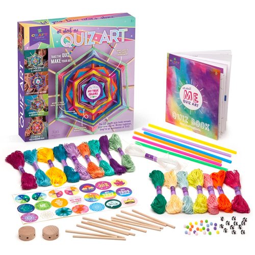 Craft-tastic – All About Me Quiz Art – Craft Kit – Answer Fun Questions to Make a Personalized Piece of Art – Ages 8+