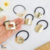 RP Remarkable Power, 6 Pack Gold Ponytail Holder Hair Ties Metal Hair Cuff Hair Elastic Rope for Women
