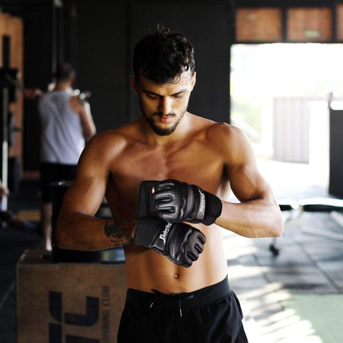 Xinluying Punch Bag Boxing Martial Arts MMA Sparring Grappling Muay Thai Taekwondo Training PU Leather Wrist Wraps Gloves