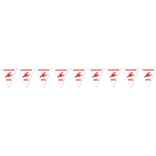 Beistle Plastic Cajun Crawfish Boil Pennant Banner Indoor/Outdoor Mardi Gras Theme Celebration Pa...