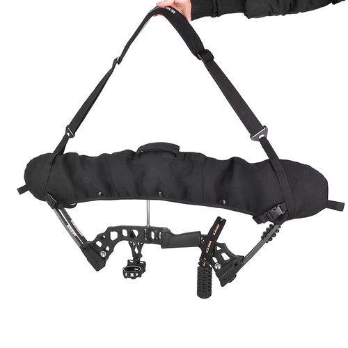 ZSHJGJR Archery Compound Bow Sling String Protector Compound Bow Cams Sling Case Carrying Shoulder Strap Holder Compound Bow Accessories for Outdoor Hunting (black)