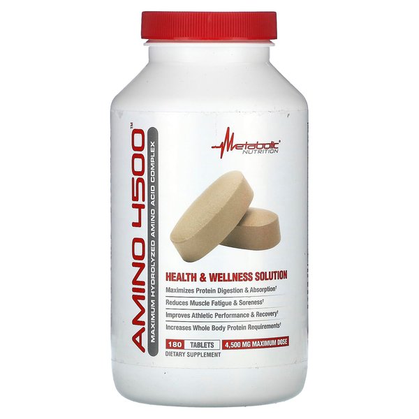 Metabolic Nutrition Amino 4500 Tablets Maximum Potency Hydrolyzed Amino Acid Complex 4500mg (180)