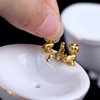 1:12 Dollhouse Miniature Porcelain Bathroom Set 5 PCS White Ceramic Toilet Basin Bathtub Mirror Miniature Furniture Doll Accessories for Bathroom Cake Topper Toy Fairy House Furniture Miniature Toys