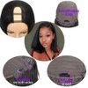 UDesire U Part Human Hair Wig Straight Bob Wig Human Hair For Black Women 10inch Brazilian Remy Hair Short Bob Human Hair Wigs Clip in U Part Wig Hair Extensions Natural Black Color