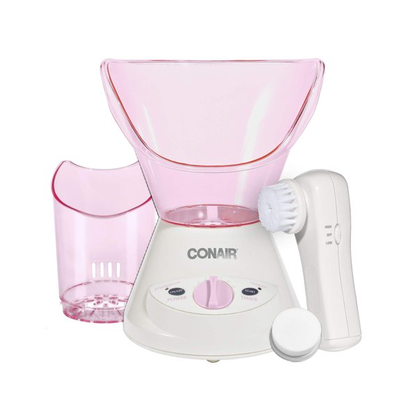 True Glow by Conair Gentle Mist Moisturizing Facial Steamer with Cleansing Brush