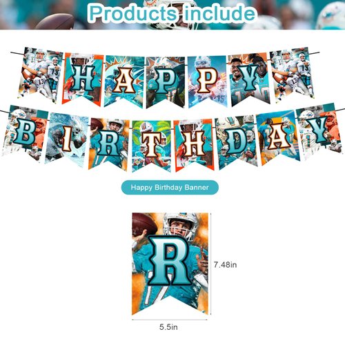 Dolphins Party Decorations,Dolphins Birthday Party Supplies Includes Banner - Cake Topper - 12 Cupcake Toppers - 18 Balloons