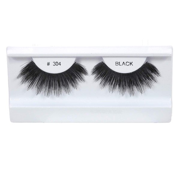 10 Pairs 100% Human Hair False Eyelashes Natural Black # 304