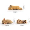 BRETOYIN 3PCS Bulldogs Figurines Realistic 1-3Inch Puppy Party Decorations for Girls Sleeping Dog Figurines for Kids Dogs Figures Bulldog Toys Dollhouse Christmas Birthday Gift