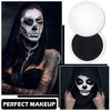 CAHIUYOA 2PCS Black White Face Body Paint Clown Makeup Kit,Halloween White Face Paint SFX Makeup Kit,Professional Face Painting Kit for Adults and Kids