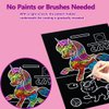JUNQIU Scratch Art for Kids, Rainbow Scratch Paper Art Set - Unicorn, Arts and Crafts for Kids Ages 4-8 Girls Boys, Kids Activity & Christmas Crafts, Stocking Stuffers for Kids