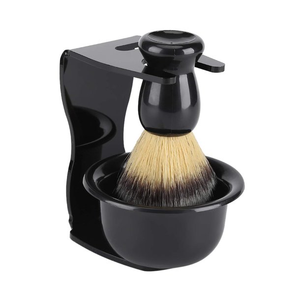 Shaving Brush Set, 3 in 1 Men Hair Shave Brushes Bowl Stand Shaving Cream Soap Razor Holder Mug Kit Soft Nylon Cleaning Tool for Wet Father Husband Boyfriend Birthday Dad Valentines Day Gifts Women