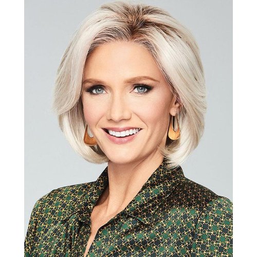 Fencca Short Ombre Platinum Blonde Bob Wigs for Women Chin Length Synthetic Wig Layered Bobo