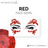 Face Gems, Face Jewels - Self Adhesive- Face Glitter Jewel Tattoo Sticker Festival Gems Rave Party Body MakeUp Rhinestone Gems for Eyes Face Body, face gems for festivals, Halloween (RED 71)