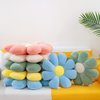 Flower Pillow, Flower Shaped Throw Pillow Flower Floor Pillow Soft Seating Cushion Room Decor Plush Pillow for Bedroom, Sofa, Bed, Reading (15 inch, White)