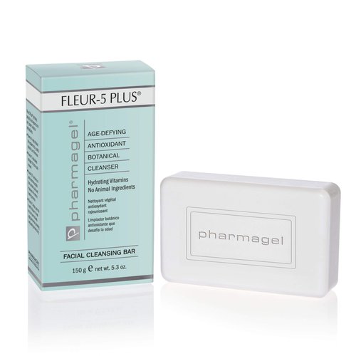 Pharmagel Fleur-5 Plus Antioxidant Gentle Cleansing Bar | Natural Daily Bath and Face Wash Soap | Deep Cleaning Soap for Sensitive Skin - 5.3 oz