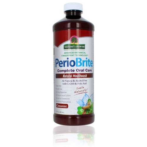 Nature's Answer PerioBrite Alcohol-Free Mouthwash, Cinnamon, 16-Fluid Ounce | Whitens Teeth | Freshens Breath | Removes Plaque | Minimizes Dry Mouth (Pack of 1)