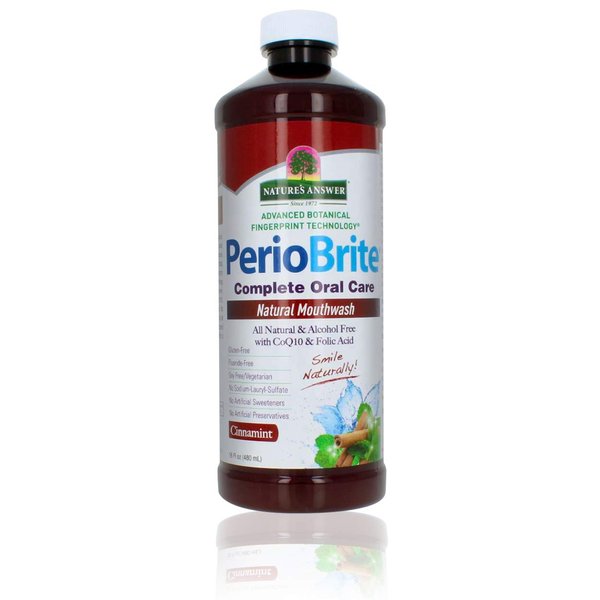 Nature's Answer PerioBrite Alcohol-Free Mouthwash, Cinnamon, 16-Fluid Ounce | Whitens Teeth | Freshens Breath | Removes Plaque | Minimizes Dry Mouth (Pack of 1)