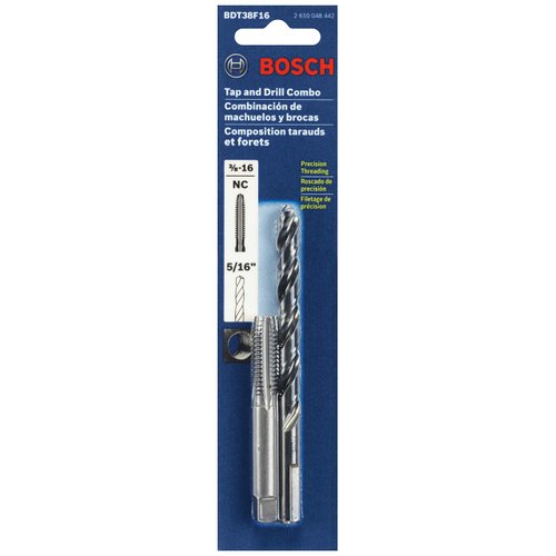 BOSCH BDT38F16 3/8-16 Plug Tap and 5/16 In. Drill Bit Combo Set