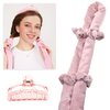 Eco-Fused Hair Curler Headband Set - Long Velour Hair Wrap Curling Ribbon You Can Sleep In - Soft Heatless Styling Tool Kit - Comes With Hair Clip and Scrunchies - For Women Girls