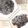 WZNBBOY Messy Bun Hair Piece Hair Bun Wavy Curly Scrunchies Chignon Ponytail Hair Extensions Fake Hair Bun Extensions Synthetic Tousled Updo Hairpieces for Women (Dark Grey)