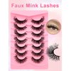7 Pairs Cat-Eye Lashes Flu-ffy 16mm Fox Eye Lashes Curly Volume Eyelashes Faux Mink Lashes that Look Like Extensions Lashes Wispy False Eyelashes Natural Look(Z11)