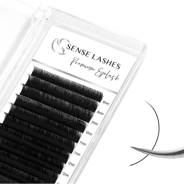 Lash Extension,SENSELASHES 0.03-0.15 C/CC/D/L/B/J/M Curl 8-20mm Individual Lashes Professional Use Eyelash Extensions Premium Volume,Slik Soft&Matte Black (0.05C 8-15mix)