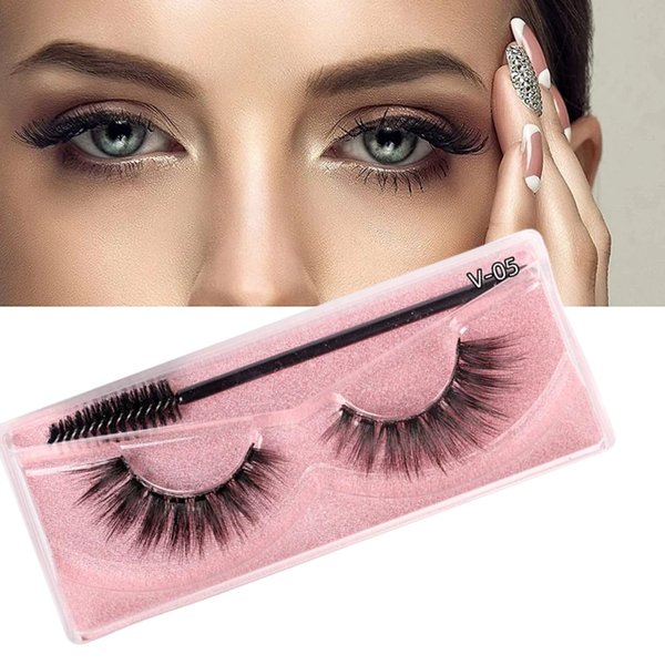 J.Fabrizio Eyelashes Makeup Natural 3D Dense Sexy False Lashes Soft Can Be Used Repeatedly False Eyelashes With Eyelash Brush Without Lash adhesive V-05 14mm